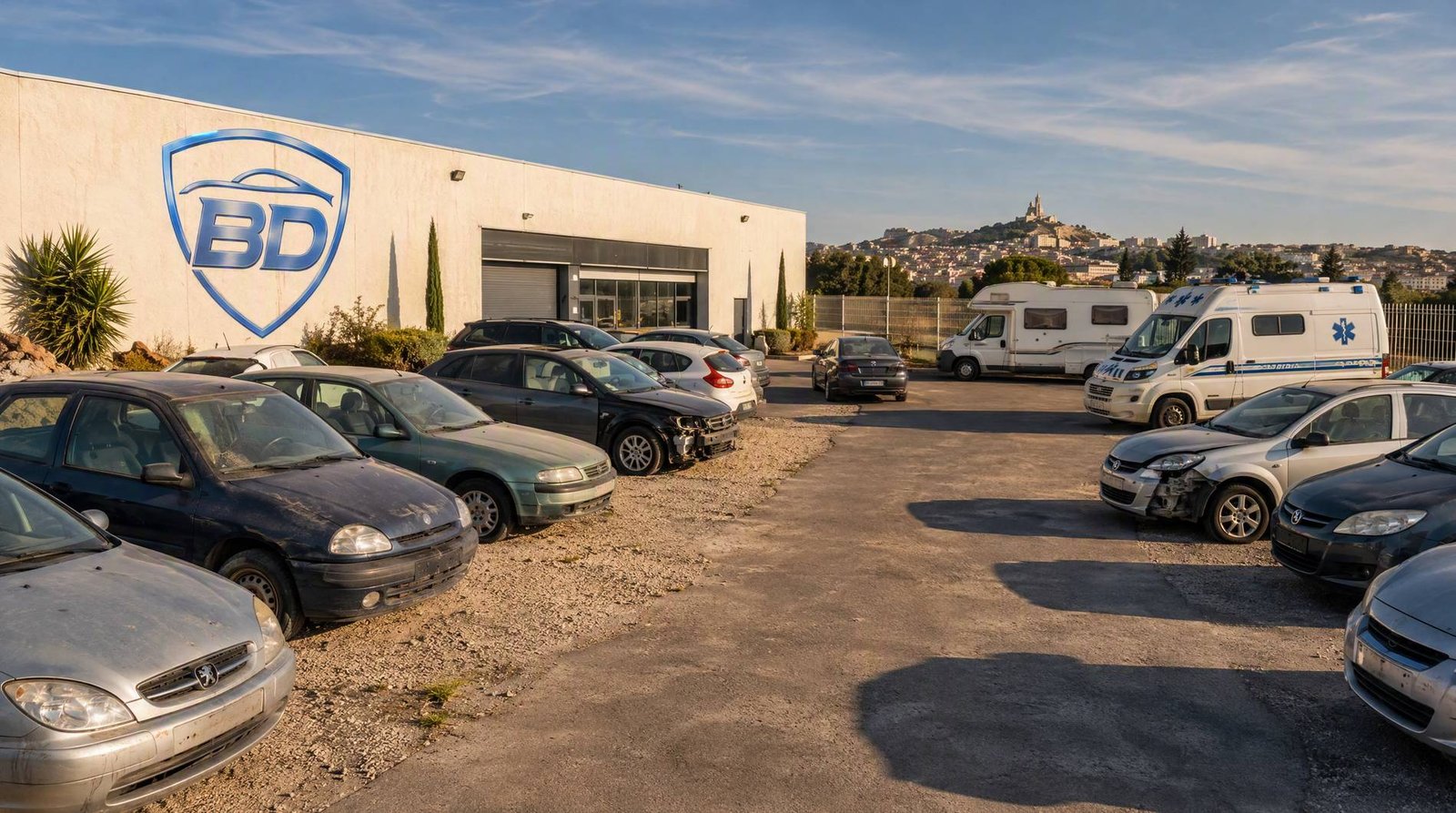 Dépanneuse BD Automobile Rachat transportant un véhicule près de Marseille